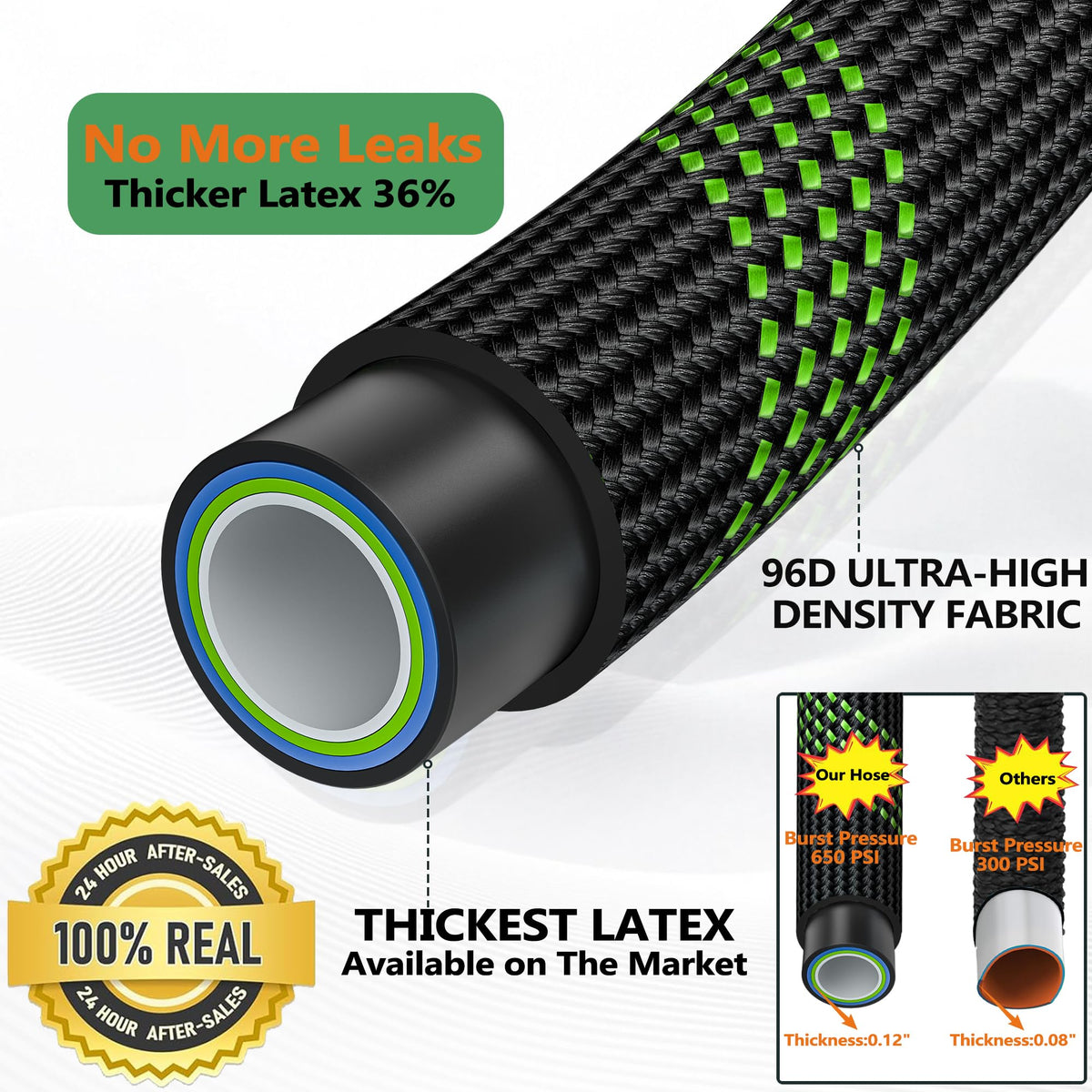 100 ft Lightweight Flexible Garden Hose with 10-Function Nozzle G39653