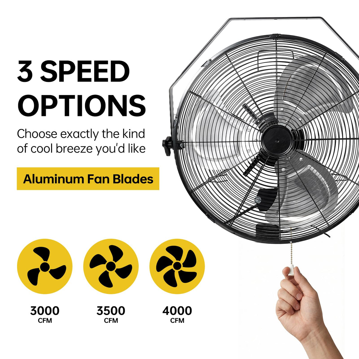 20 Inch High Velocity Metal Wall Mount Fan Y652