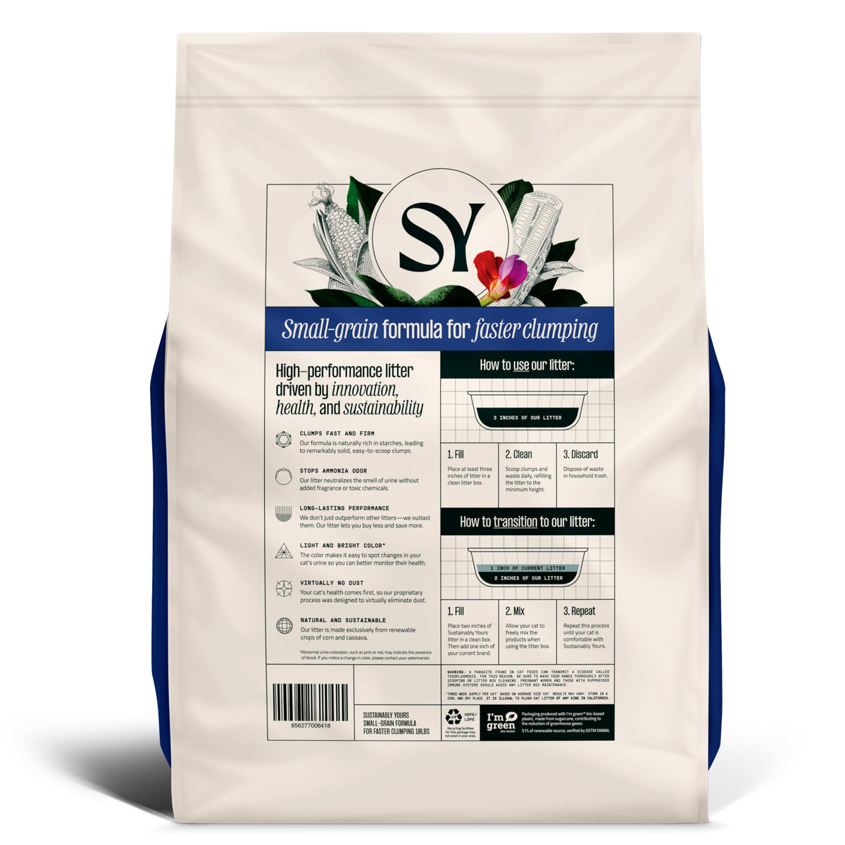 Natural Cat Litter, Unscented, 10 lbs D859