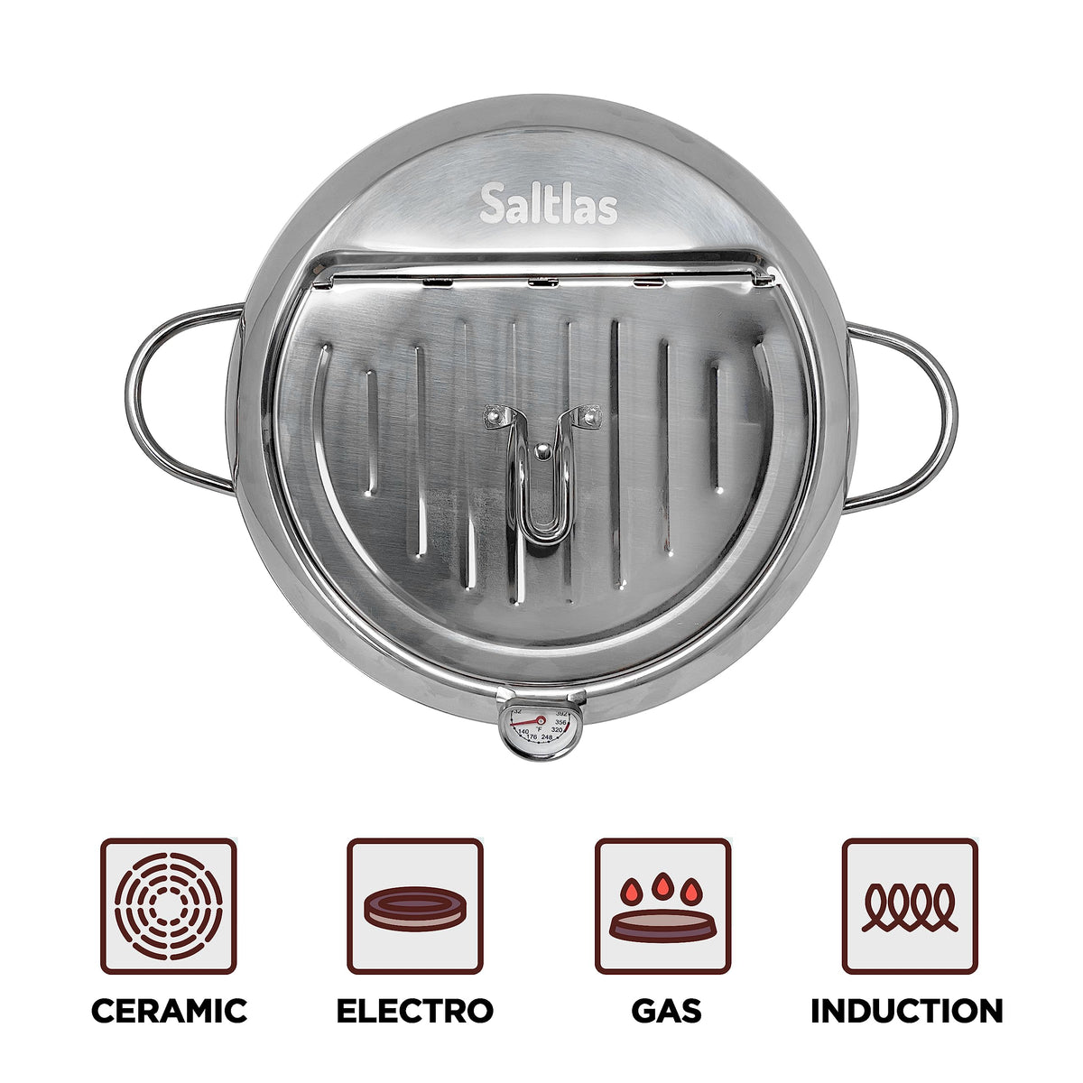 Deep Fryer Pot with Lid, 304 Stainless Steel C574992