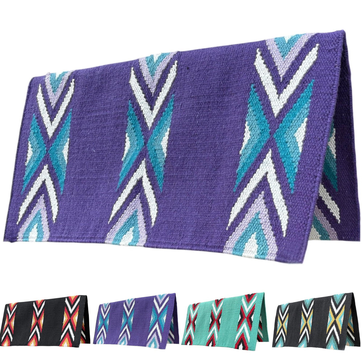 New Zealand Wool Handwoven Horse Saddle Blanket 36x34 Inches X85331