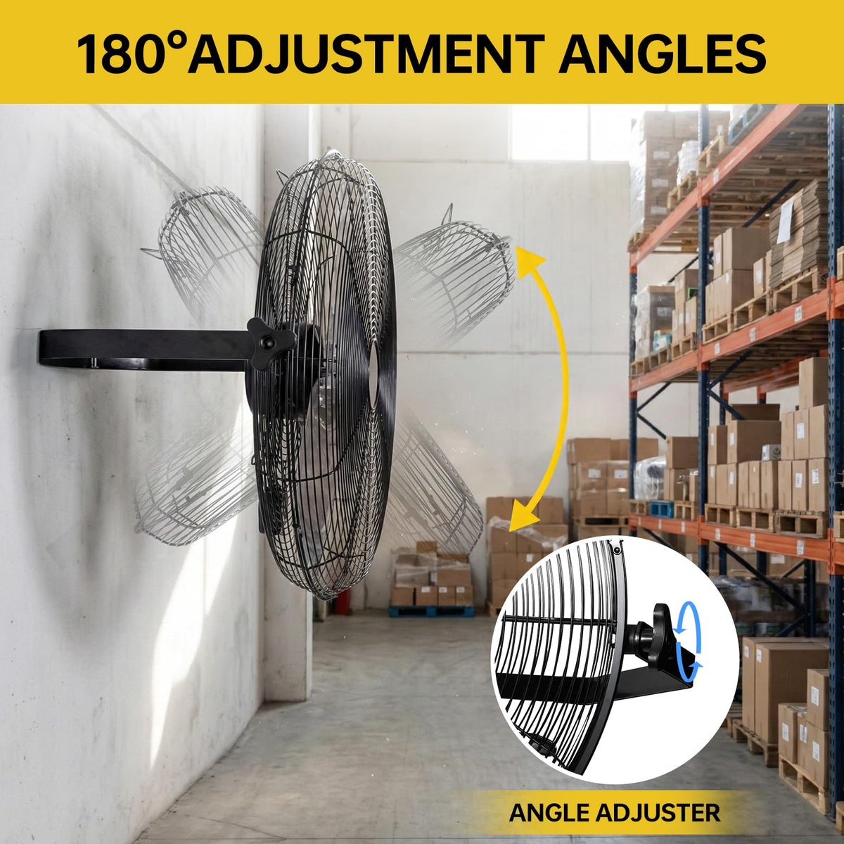 20 Inch High Velocity Metal Wall Mount Fan Y652