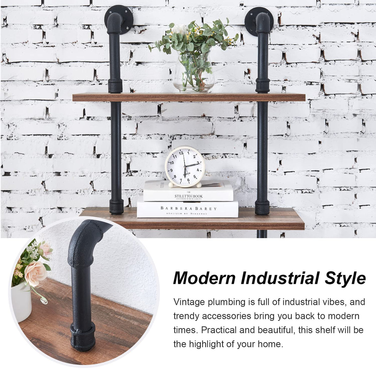 6 Tier Industrial Pipe Bookshelf R516