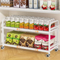 2-Tier Expandable Rolling Cart with Wheels H641