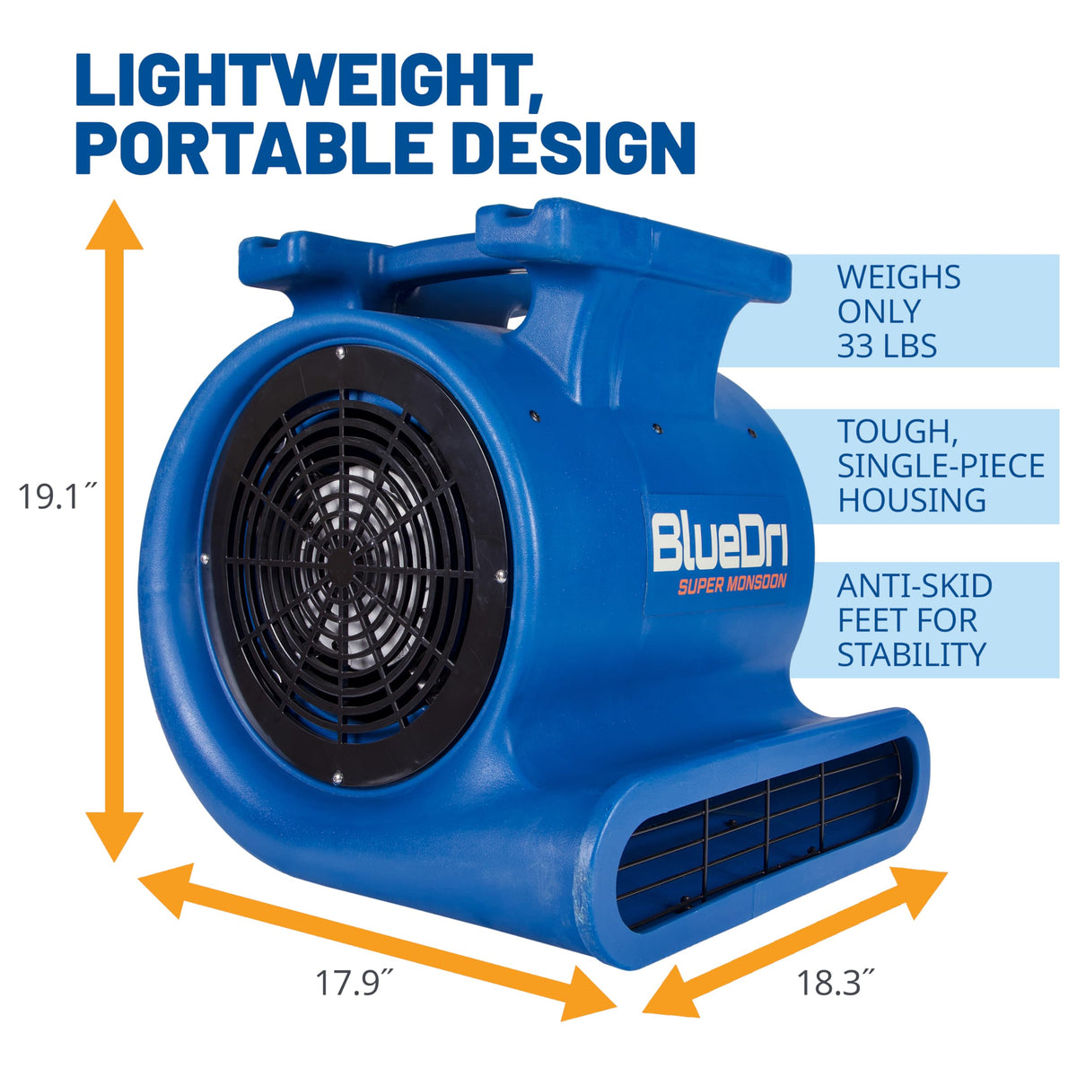 1 HP 4050 CFM Air Mover Blower Fan U2034