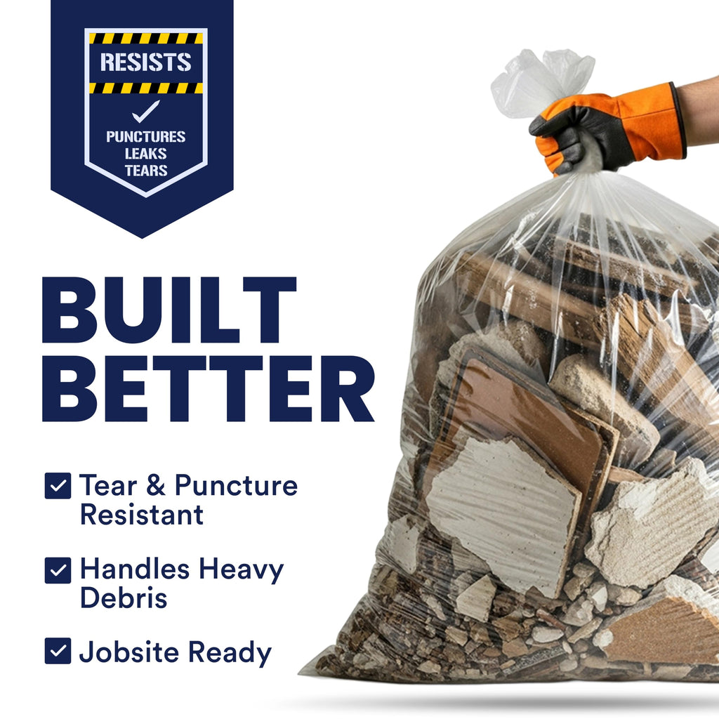 Clear Heavy Duty 42 Gallon Trash Bags 50 Count P444536