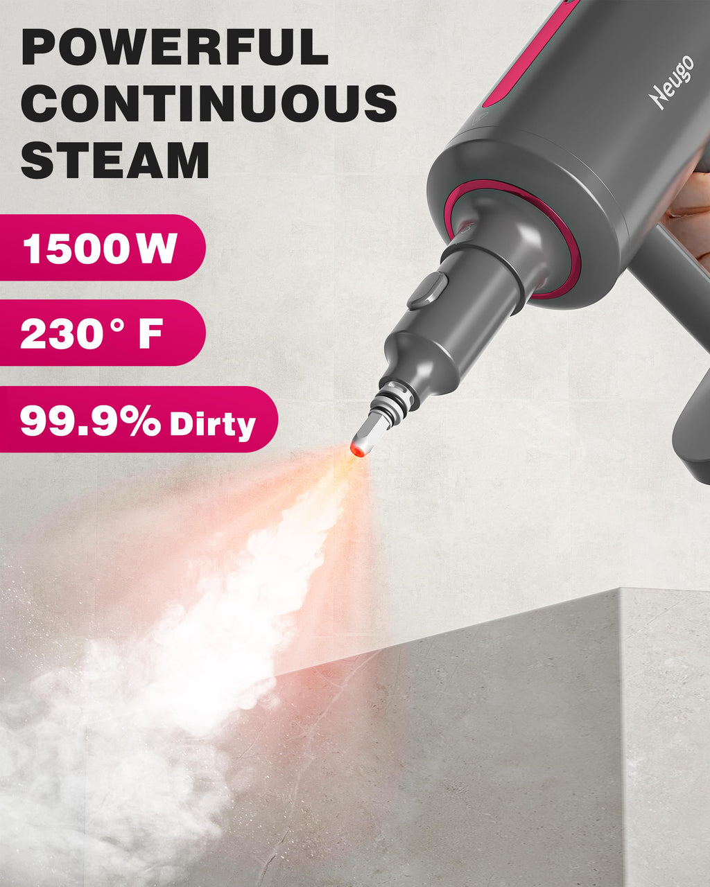7in1 Handheld Steam Mop 1500W 23ft Cord R639