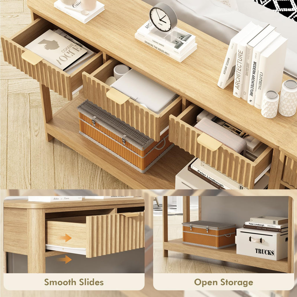 Fluted Console Table with Drawers A203983