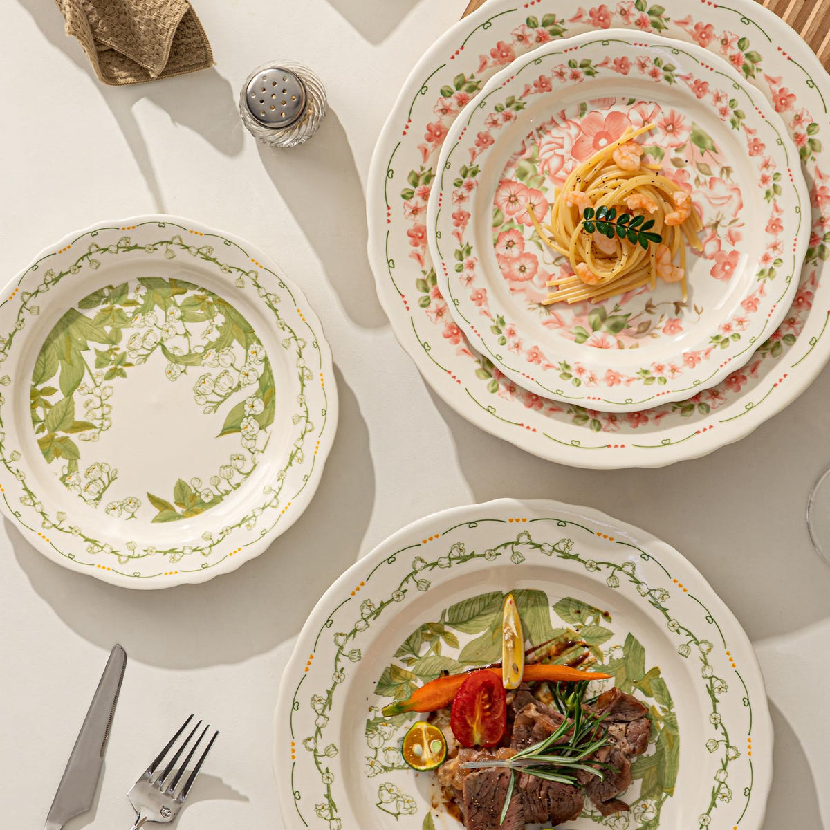 12-Piece Ceramic Dinnerware Set, Service for 4, Cream White S22380
