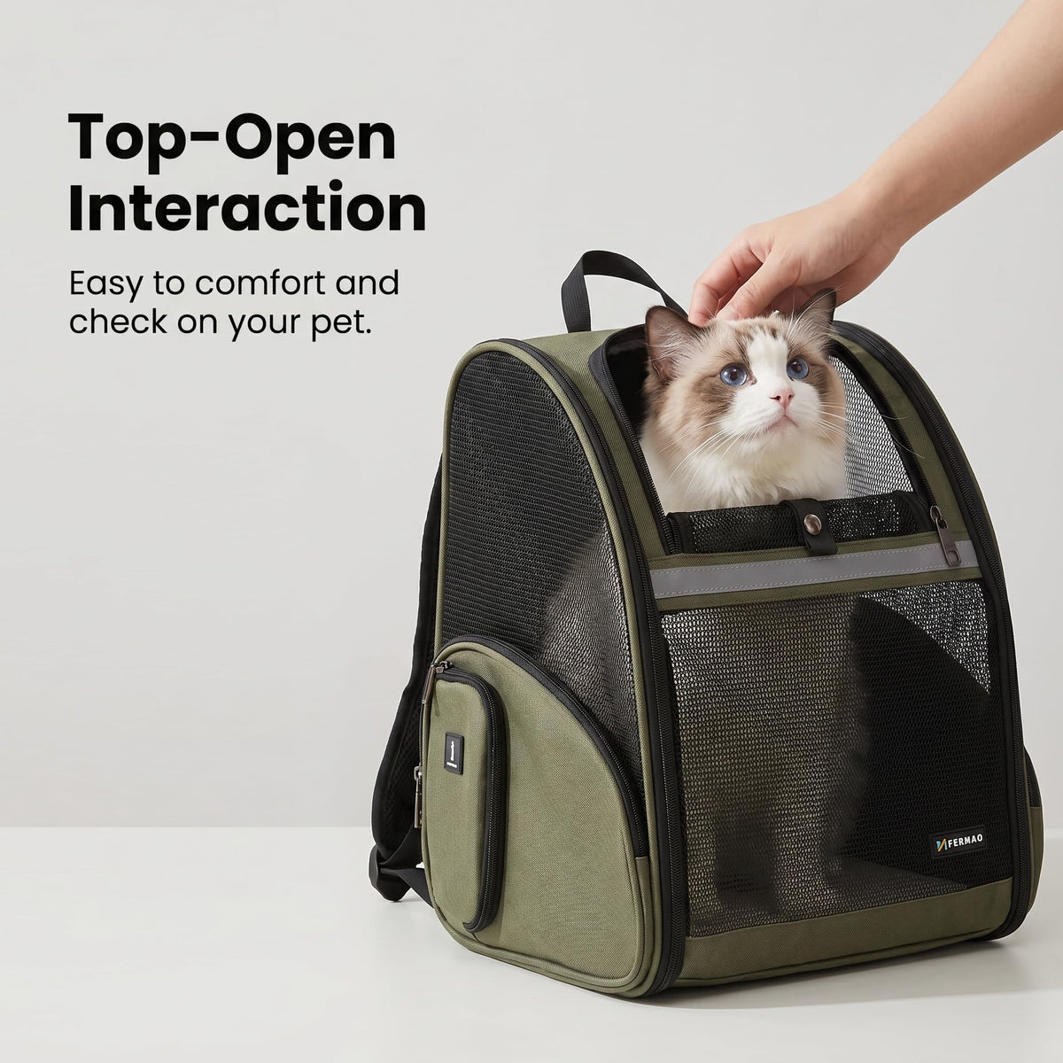 Cat Backpack Carrier Collapsible with Ventilated Mesh H982