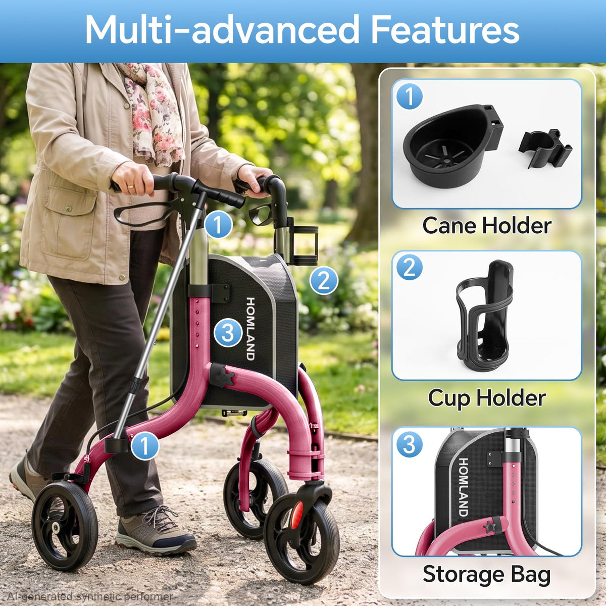 Foldable 3 Wheel Walkers I434396