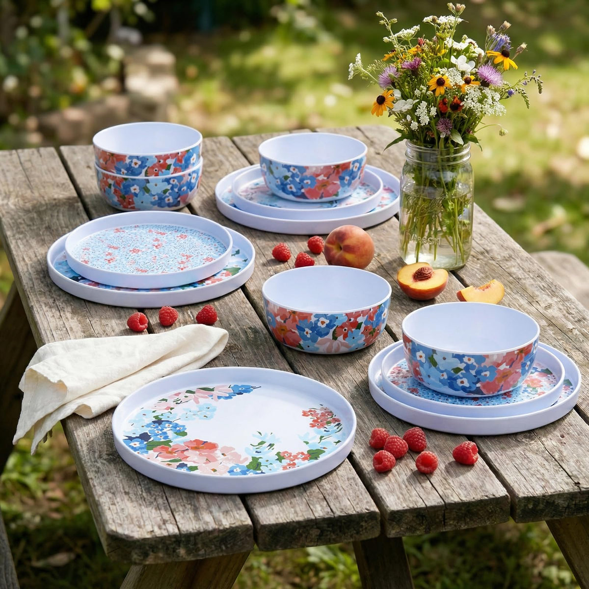 12 Pcs Melamine Dinnerware Set for 4 X985