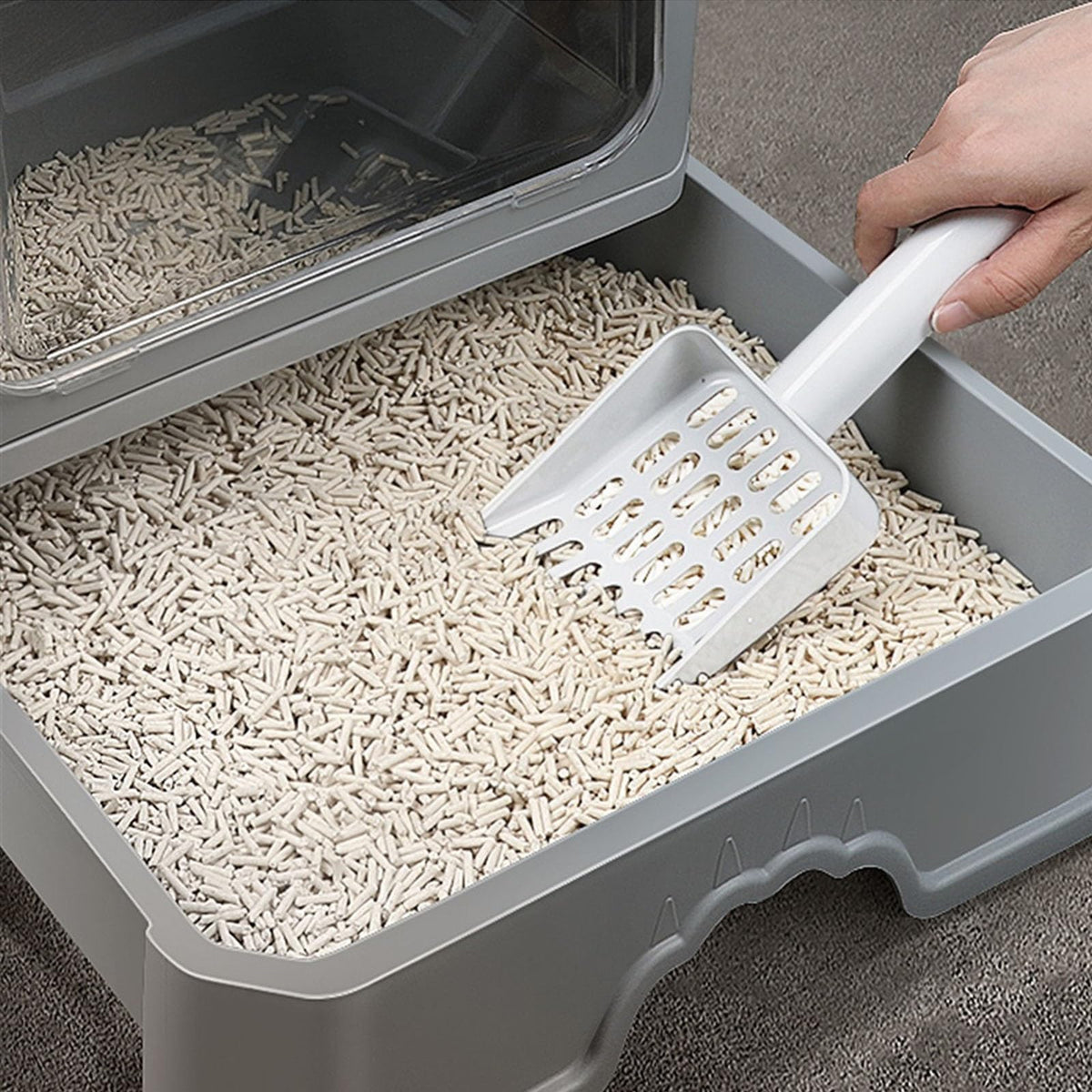 Foldable Enclosed Cat Litter Box with Lid M48603
