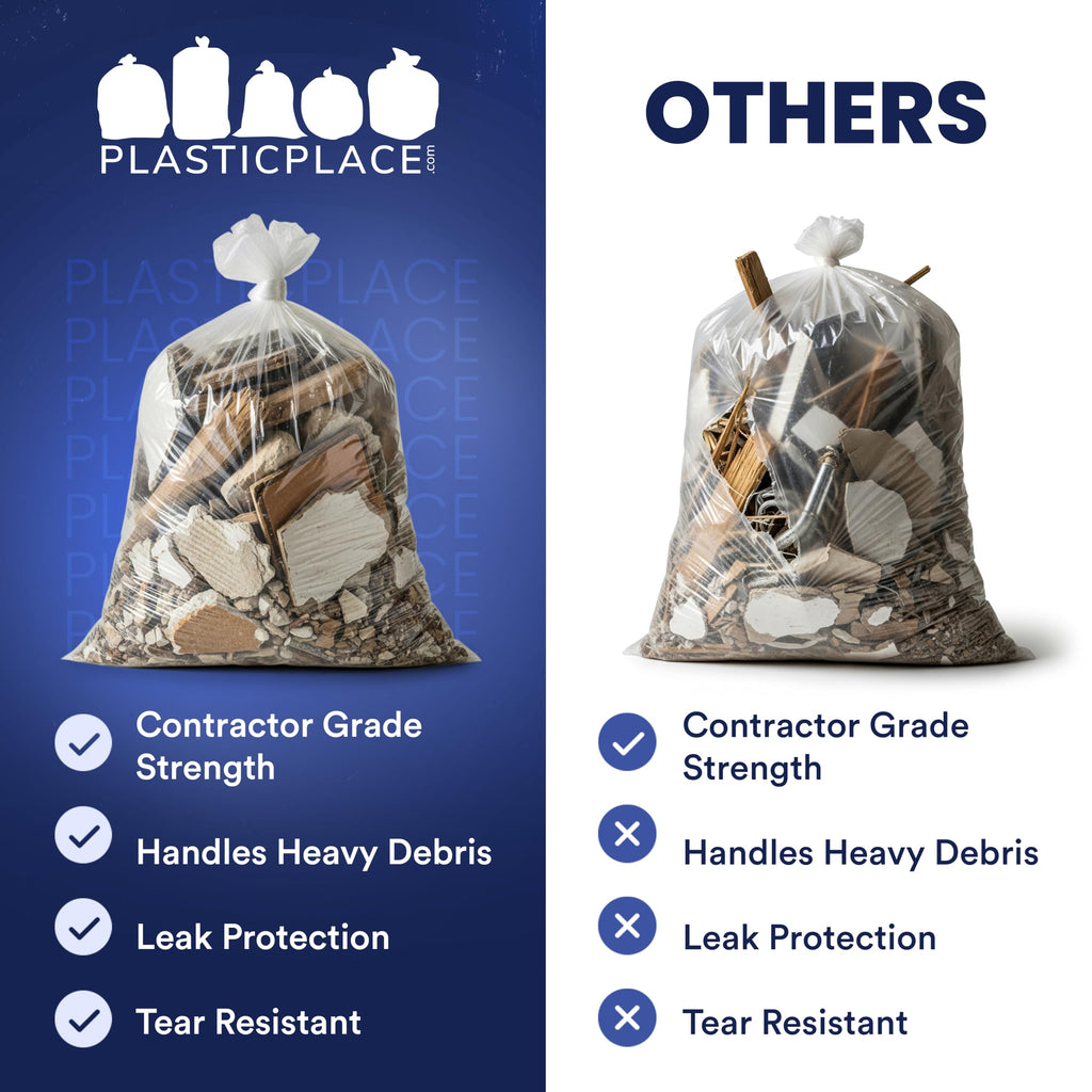 Clear Heavy Duty 42 Gallon Trash Bags 50 Count P444536