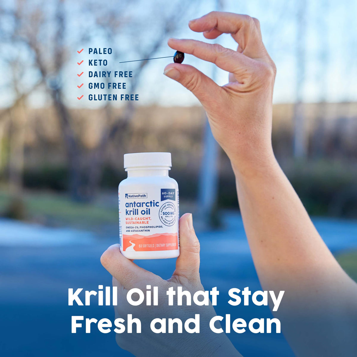 Antarctic Krill Oil 500mg Omega-3 60 Softgels I778565