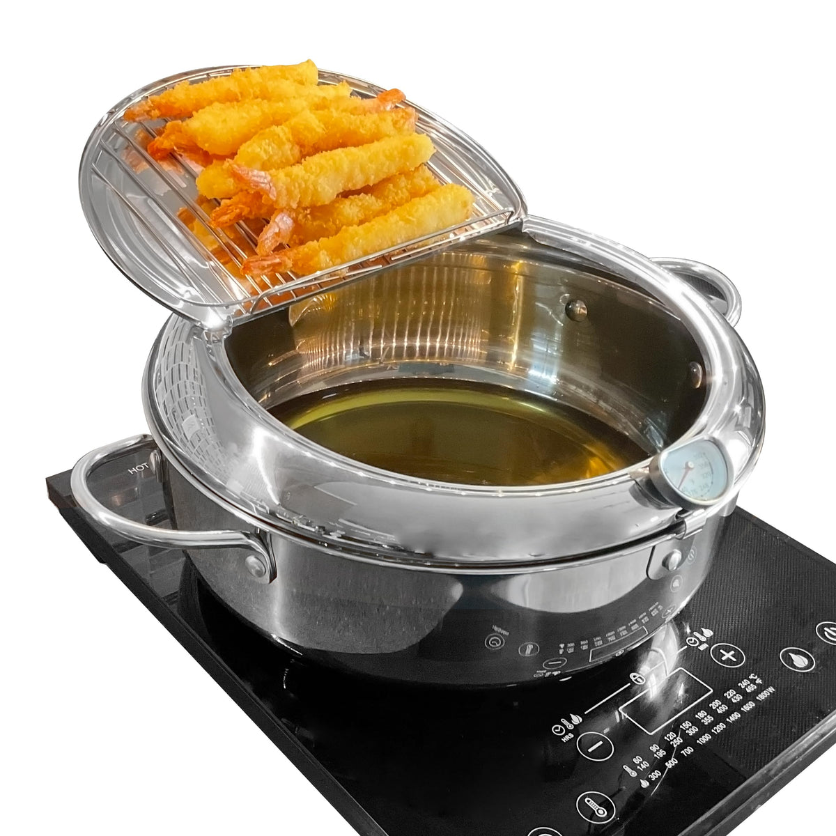 Deep Fryer Pot with Lid, 304 Stainless Steel C574992