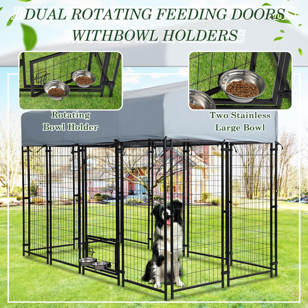 8x4x5.7 FT Heavy Duty Outdoor Dog Kennel with Roof L898362