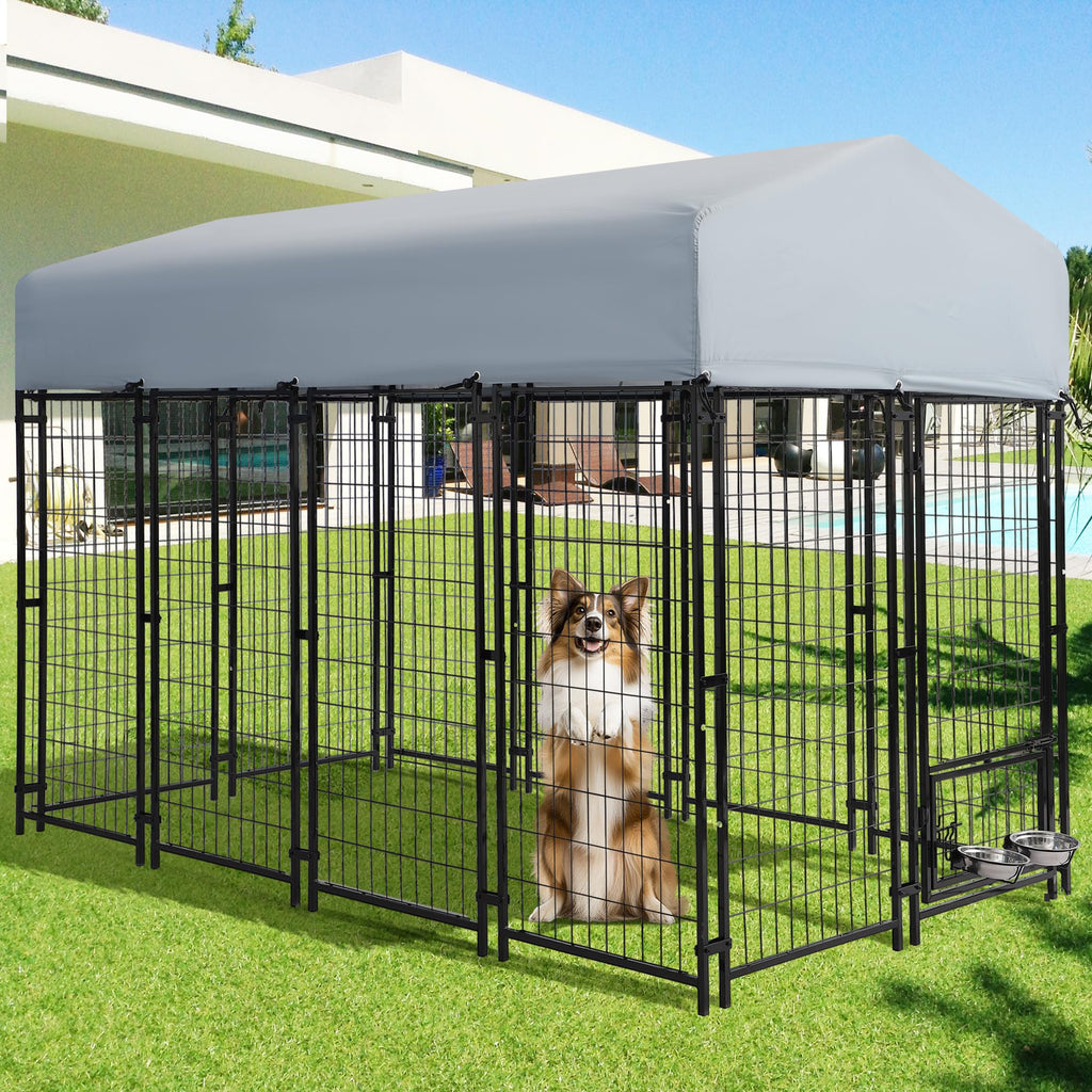 8x4x5.7 FT Heavy Duty Outdoor Dog Kennel with Roof L898362