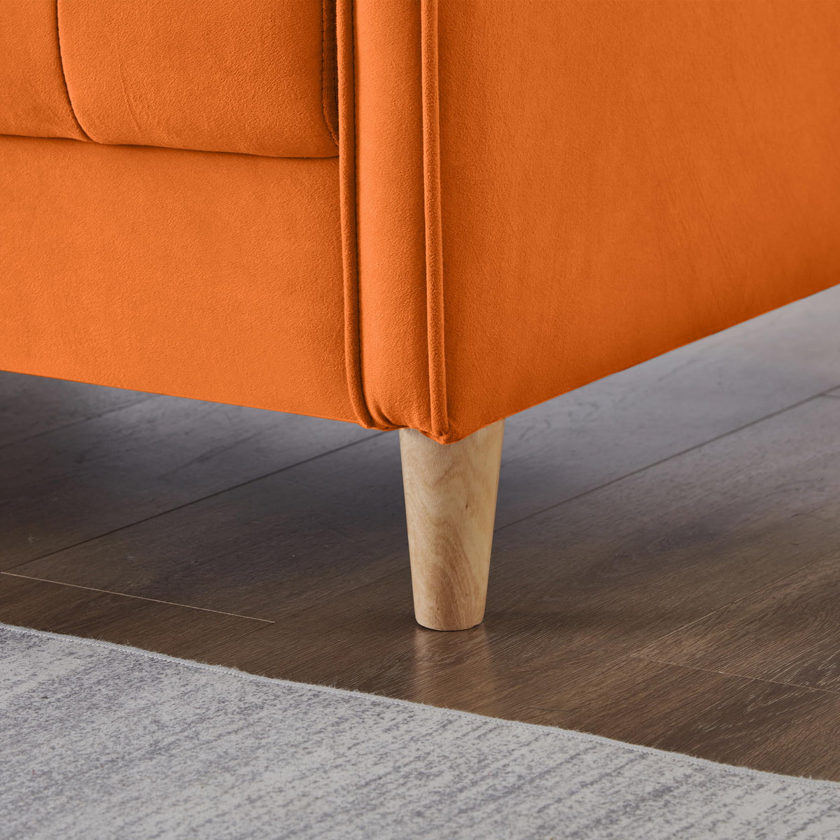 Orange Velvet Tufted Loveseat Sofa S587