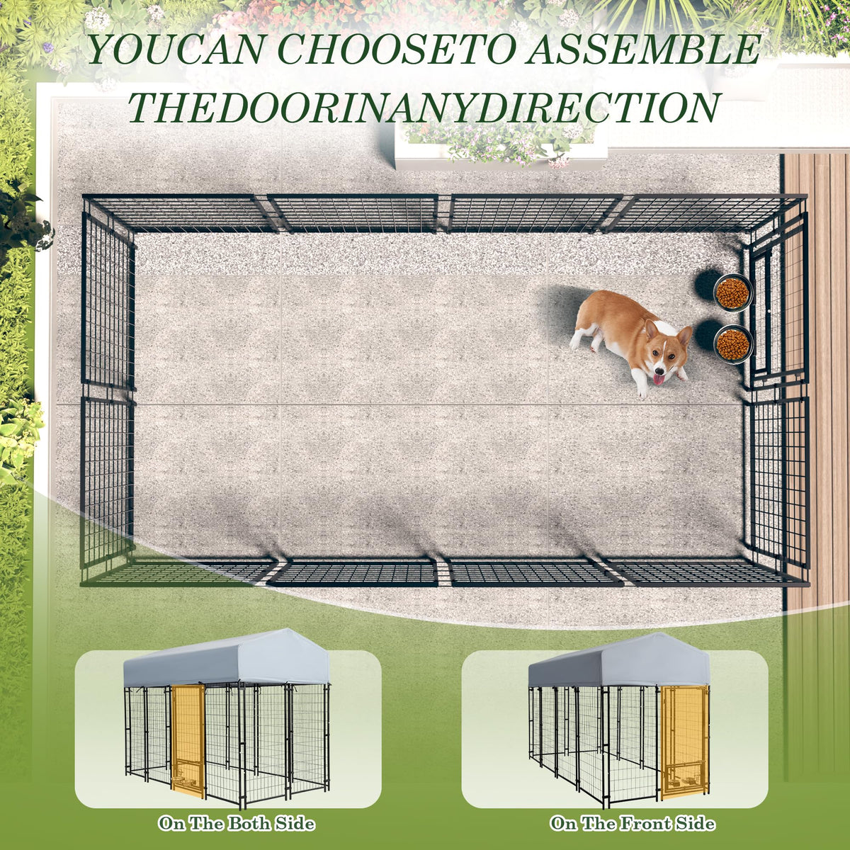 8x4x5.7 FT Heavy Duty Outdoor Dog Kennel with Roof L898362