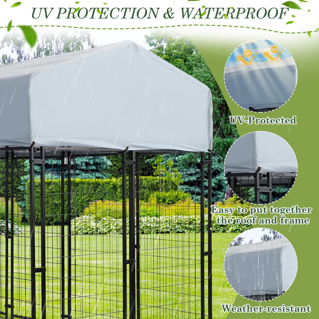 8x4x5.7 FT Heavy Duty Outdoor Dog Kennel with Roof L898362